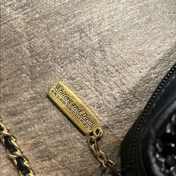 Whiting & David mini Black Sequin Crossbody Bag - Picture 3 of 6